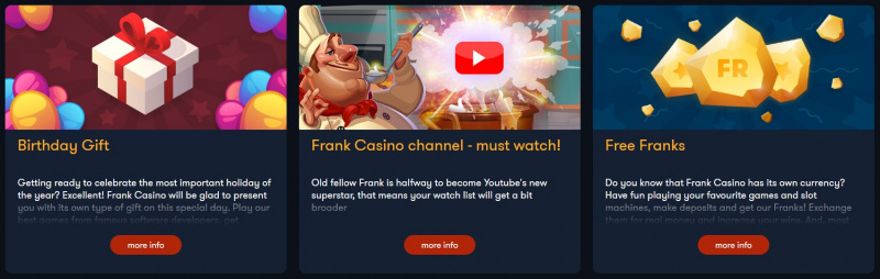 Frank Casino promotions