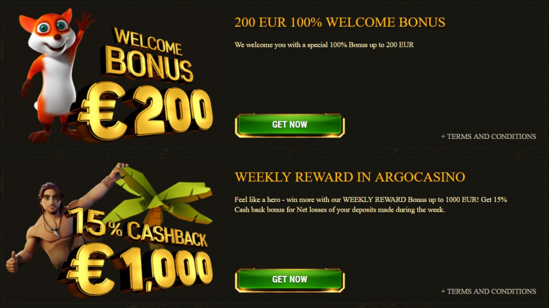 Argo Casino Bonuses