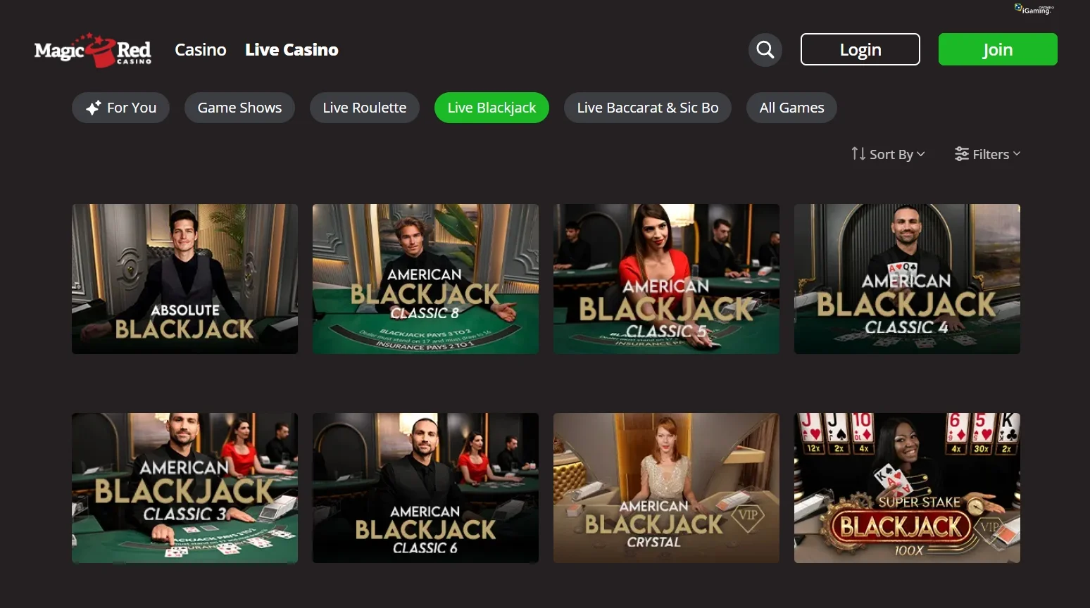 magic red live casino