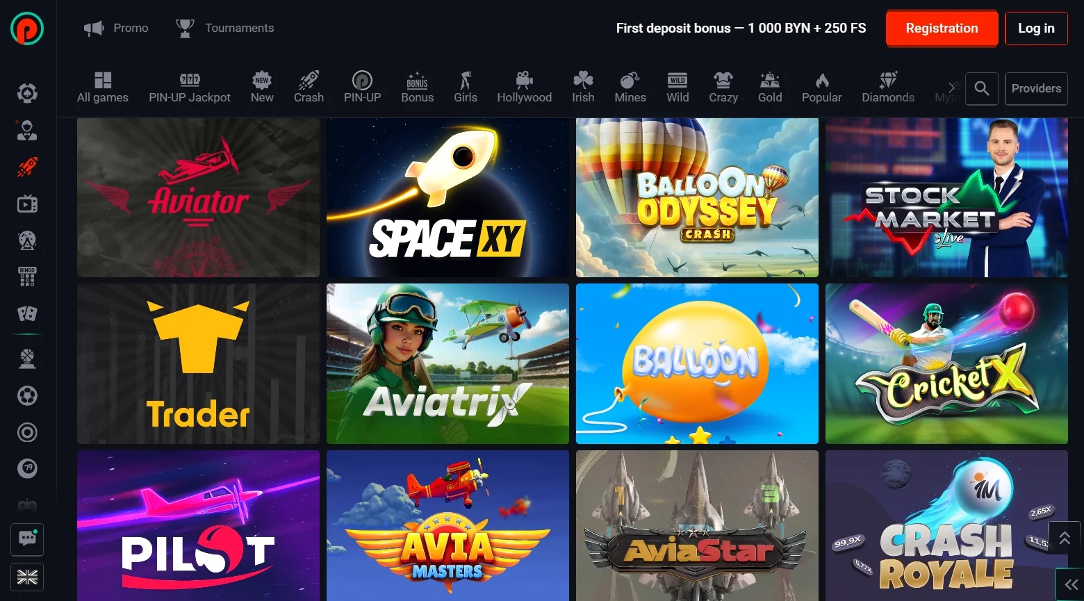pin up casino crash games