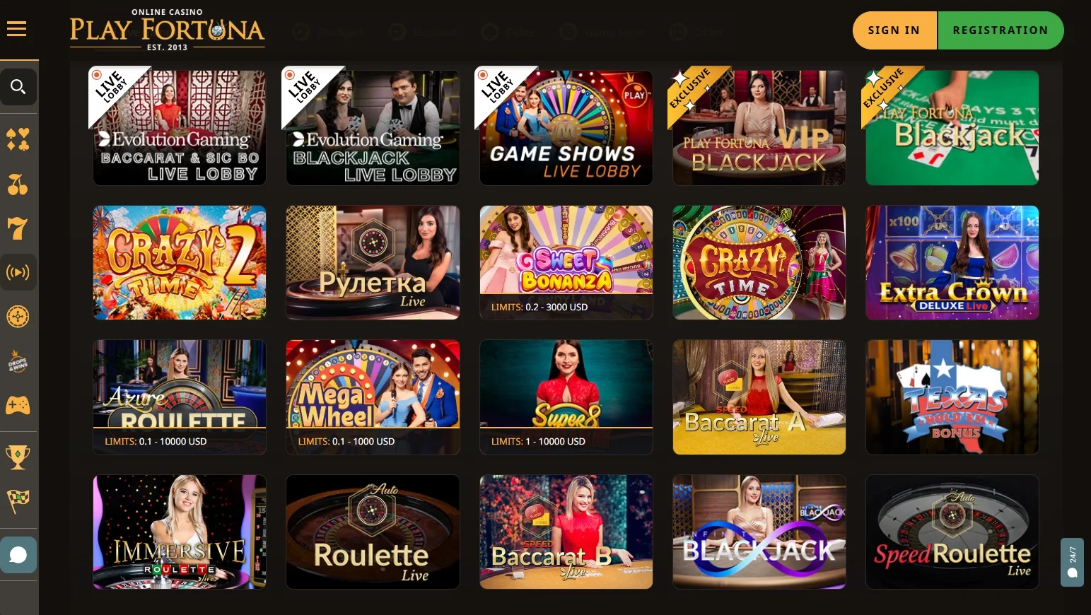 play fortuna live casino